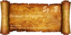 Szanyi Brigitta névjegykártya